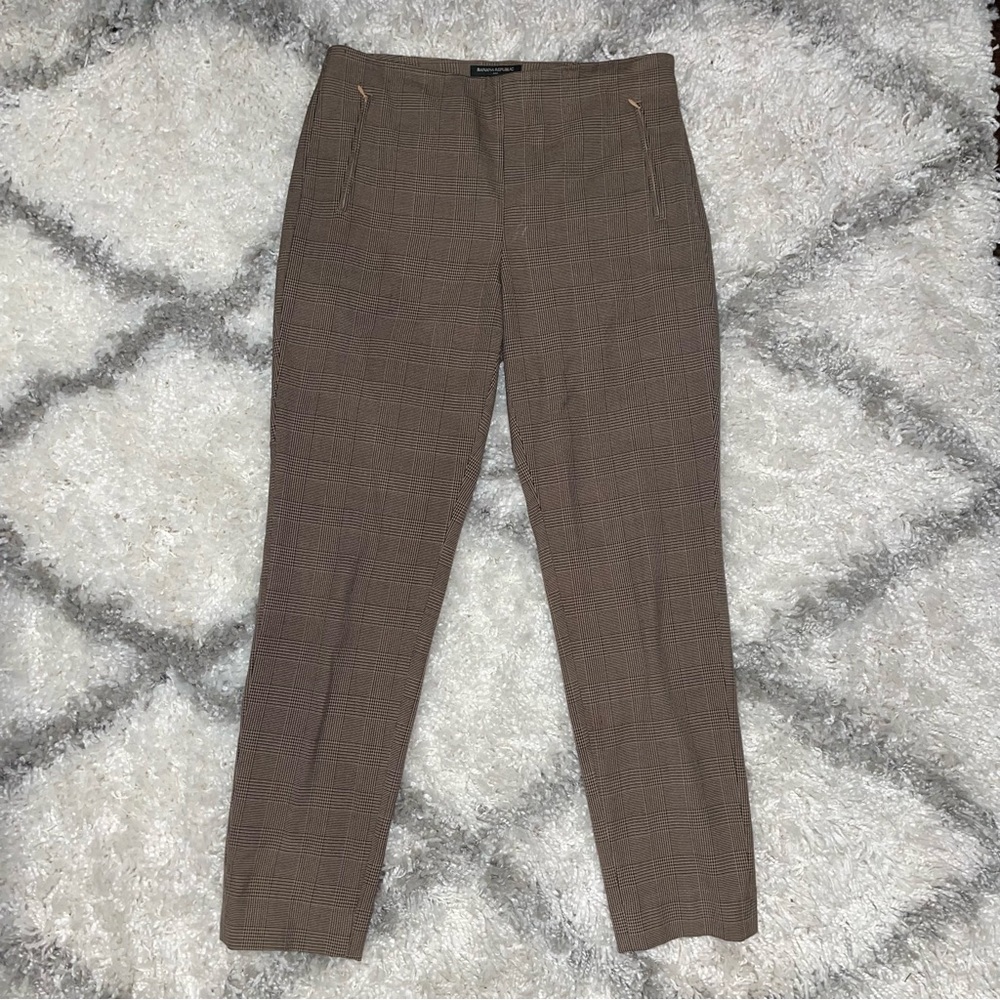 Banana Republic Brown Plaid Ankle Pants